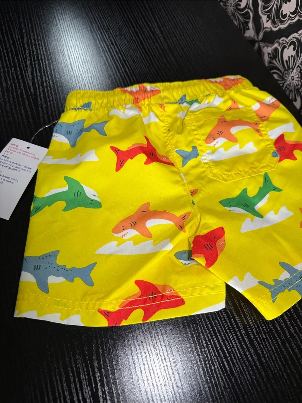 Old Navy Yellow Shark Print Swim Shorts